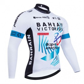 Maglia 2025 Bahrain Victorious Manica Lunga Bianco